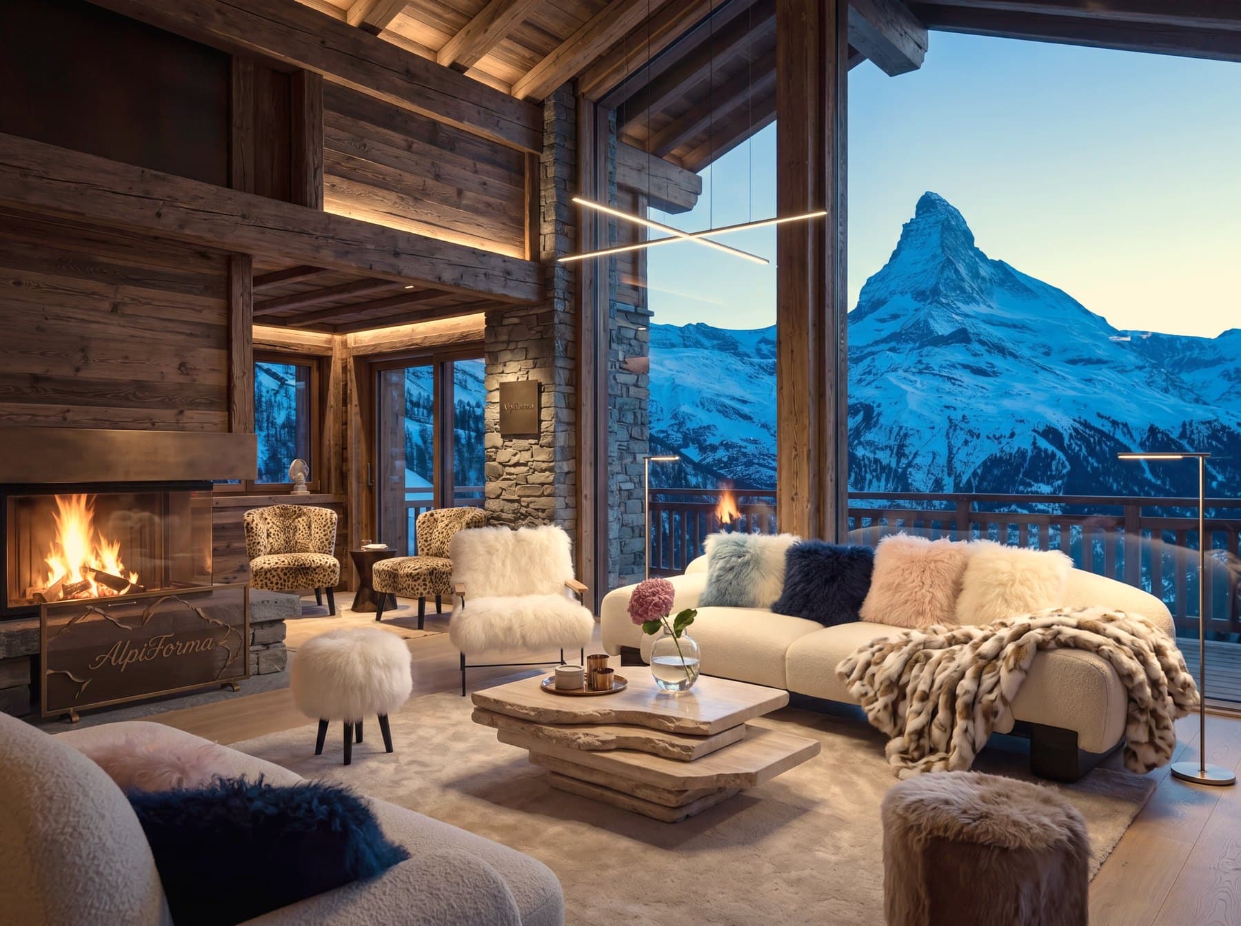 Créer un chalet contemporain, chaleureux et intemporel