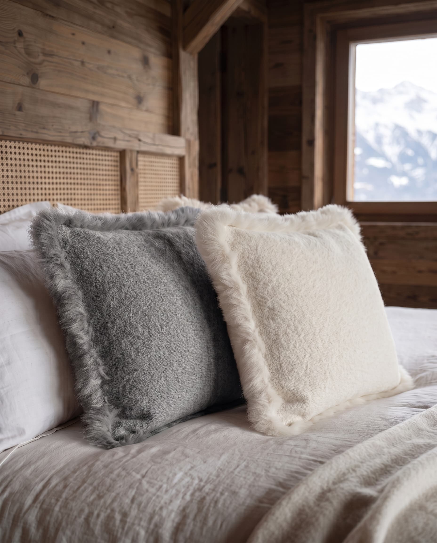 Coussin en alpaga et mérinos