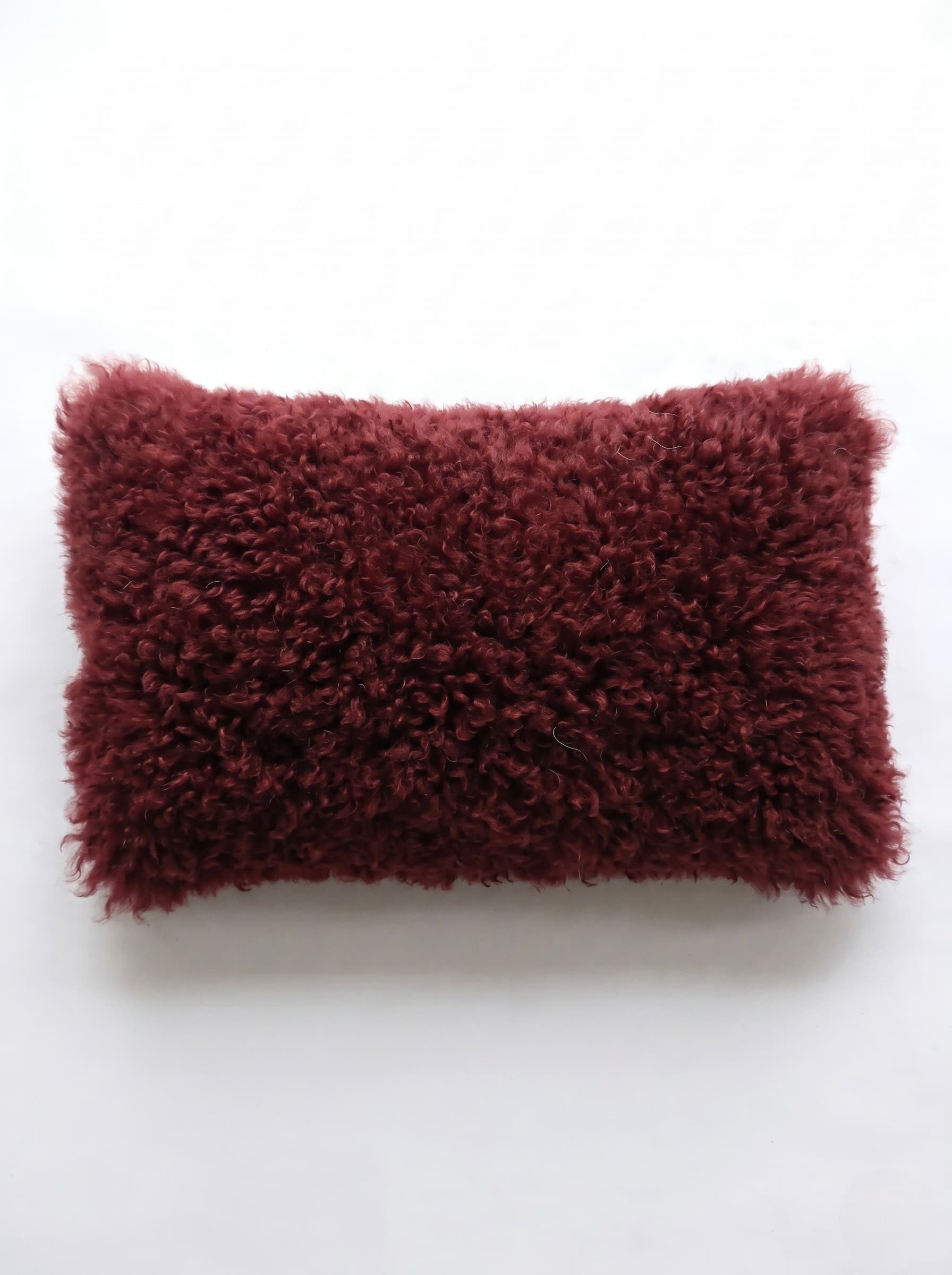 Coussin en peau de mouton de style islandais rectangulaire — coloris brun rosé