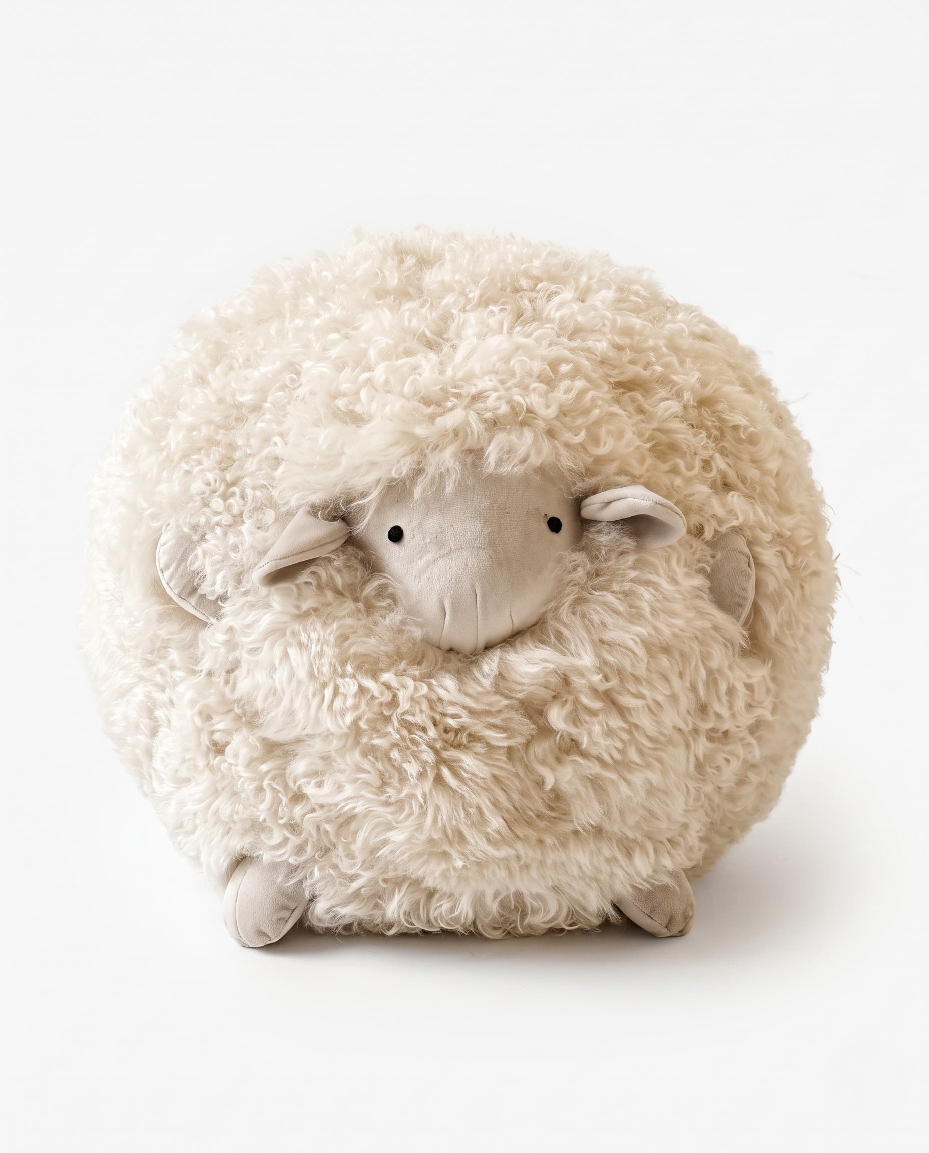 Mouton décoratif en peau de mouton — Crème — Ø 30 cm