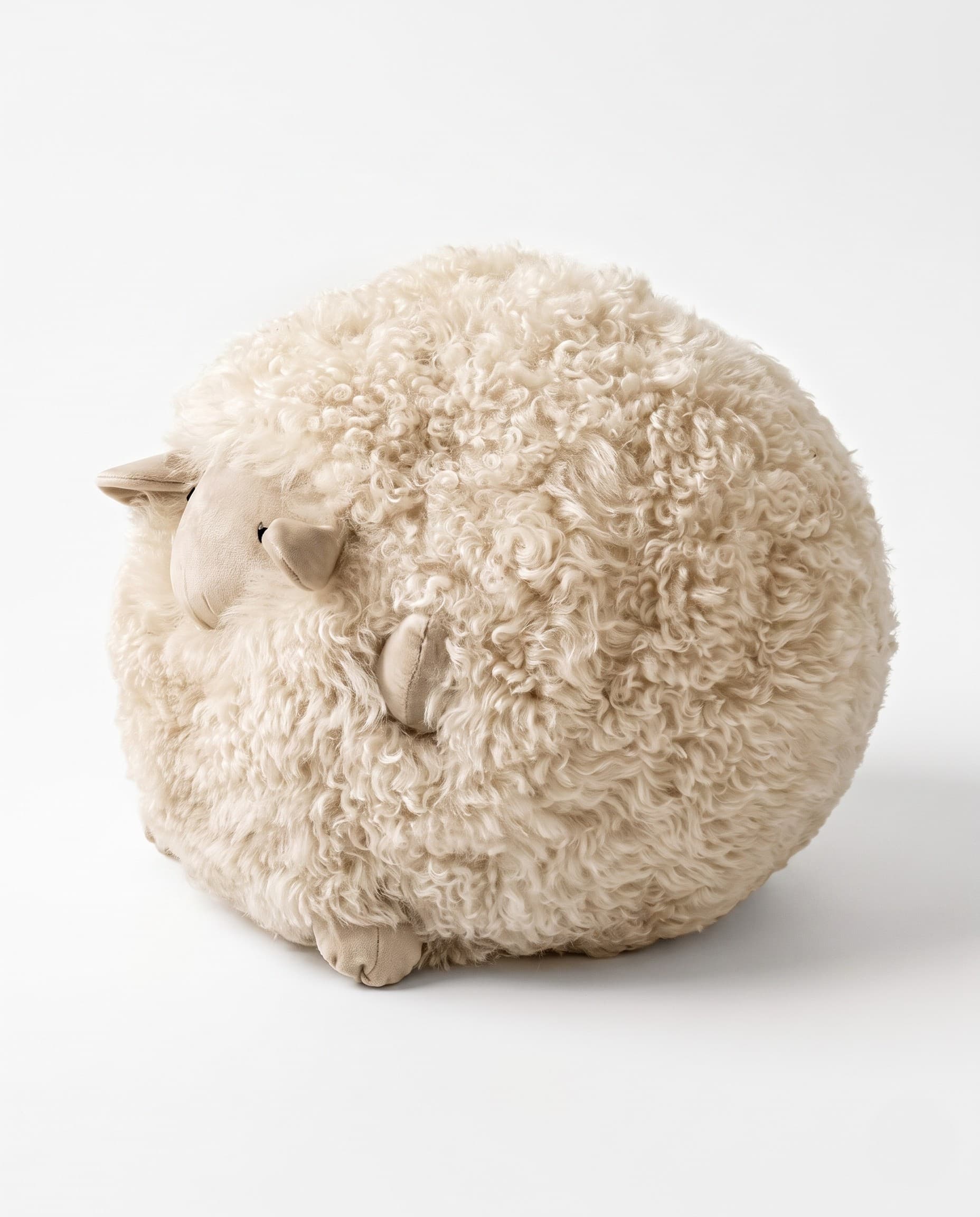 Mouton décoratif en peau de mouton — Crème — de profil