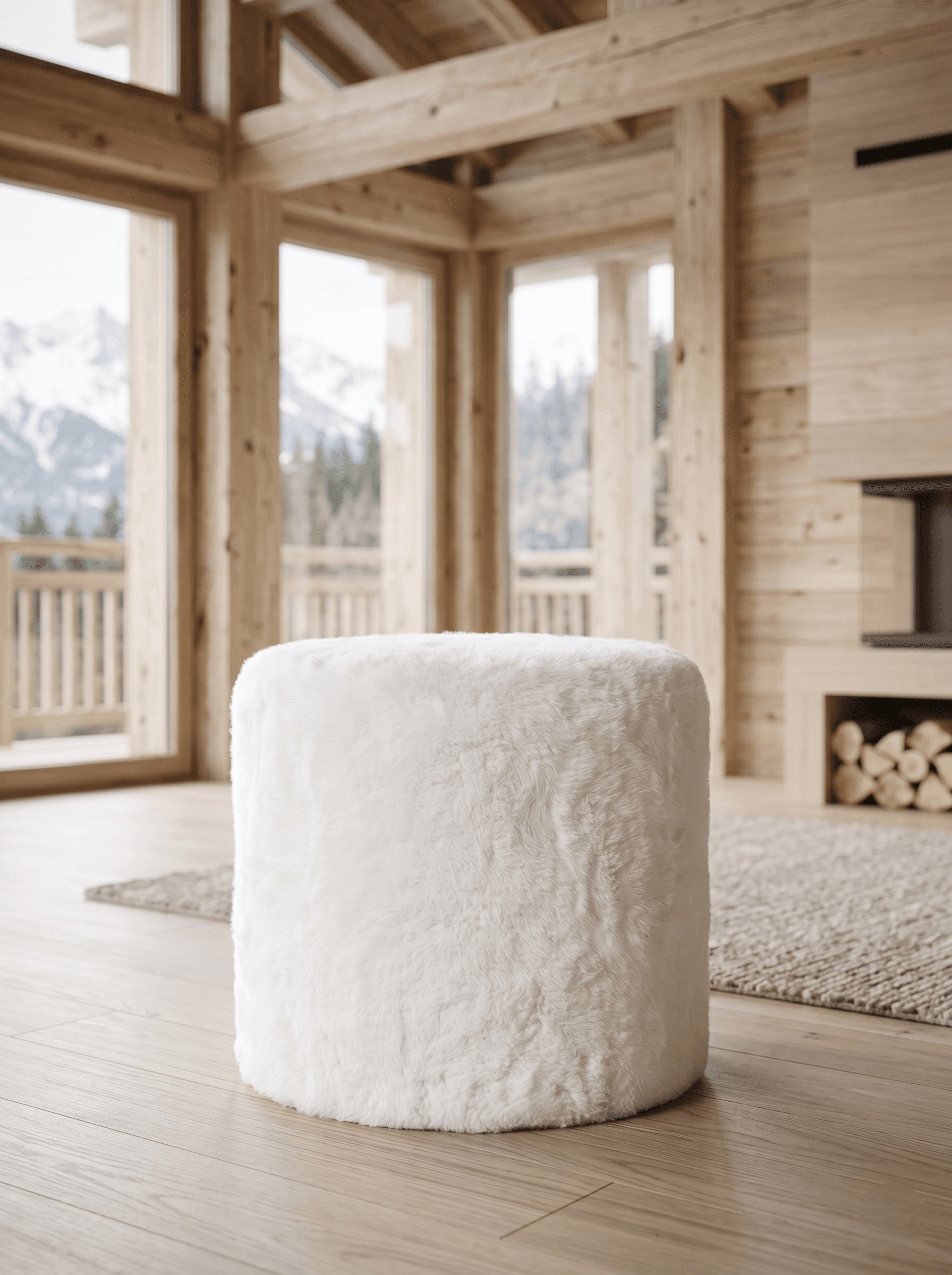 Pouf Wengen — Ø 50 × 45 cm