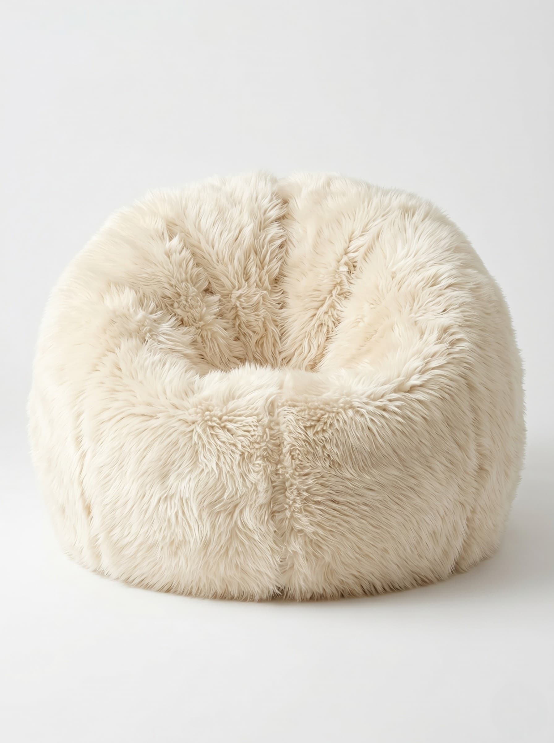 Pouf lounge — Ø 80 × 70 cm, housse en peau de mouton de Nouvelle-Zélande
