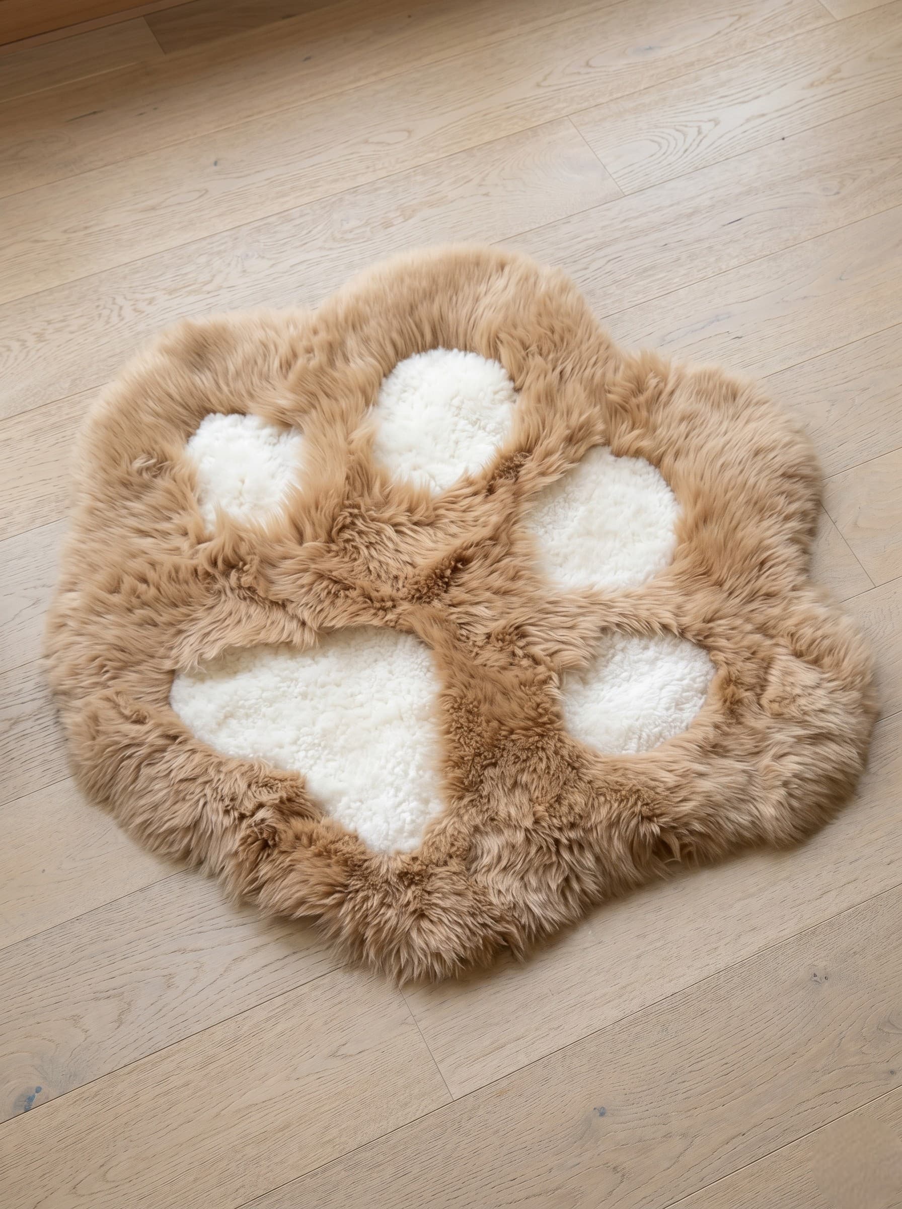 Tapis rond en peau de mouton de Nouvelle-Zélande