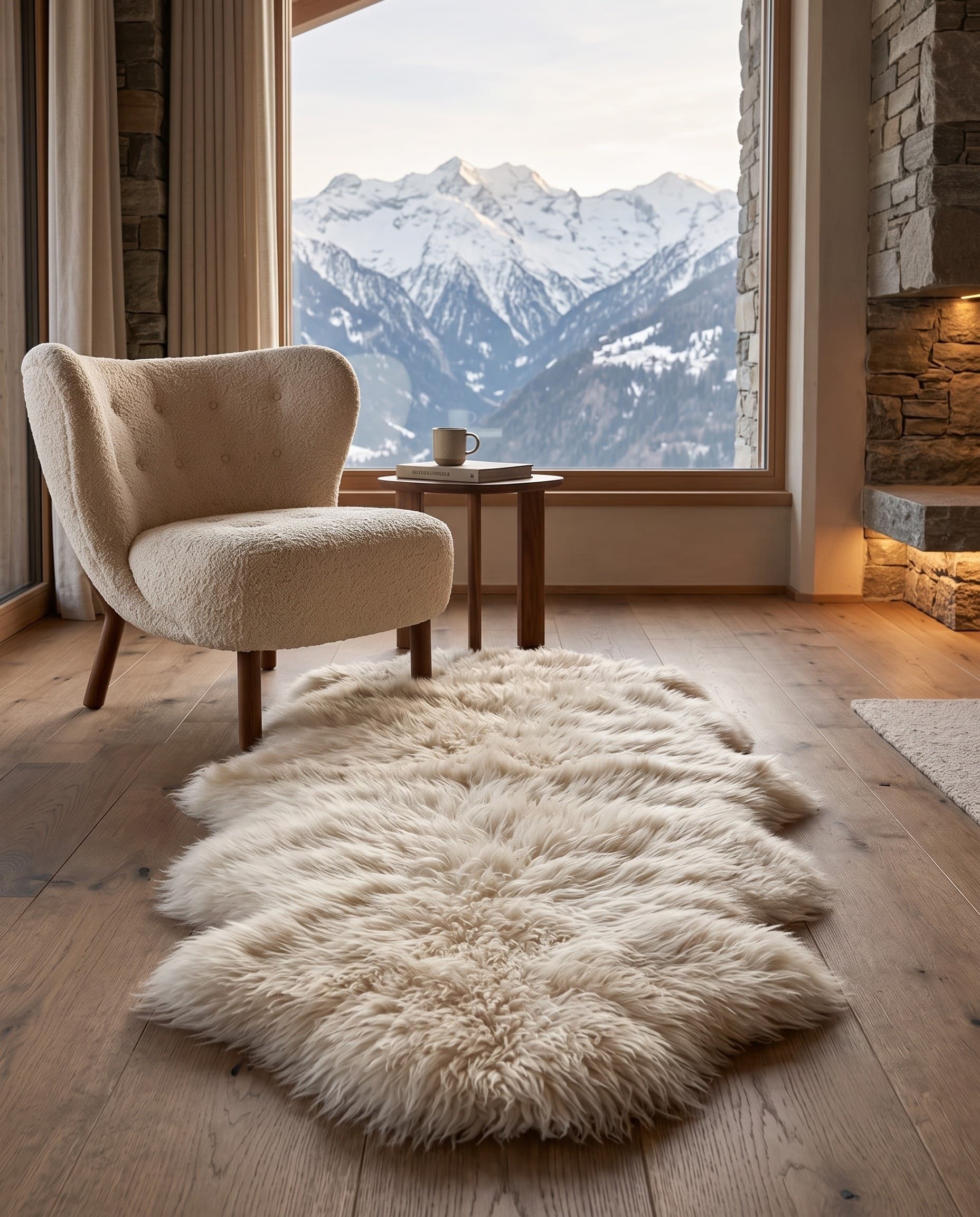 Tapis en peau de mouton — style islandais