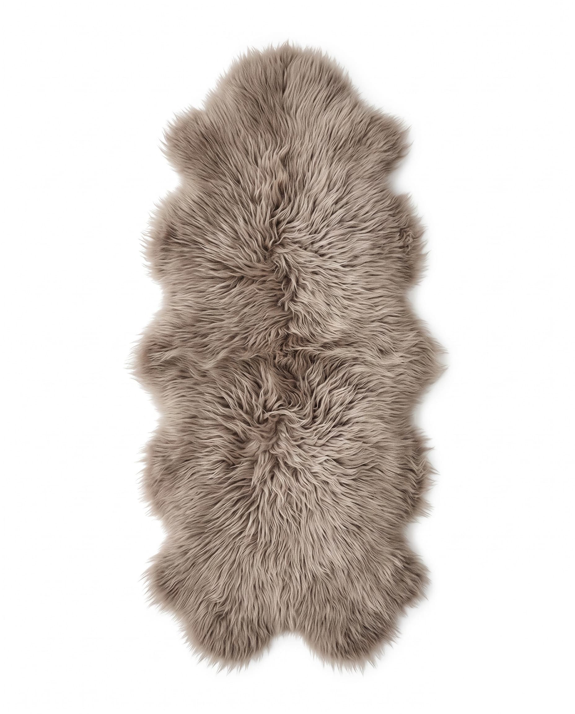 Tapis double en peau de mouton — style islandais — Taupe