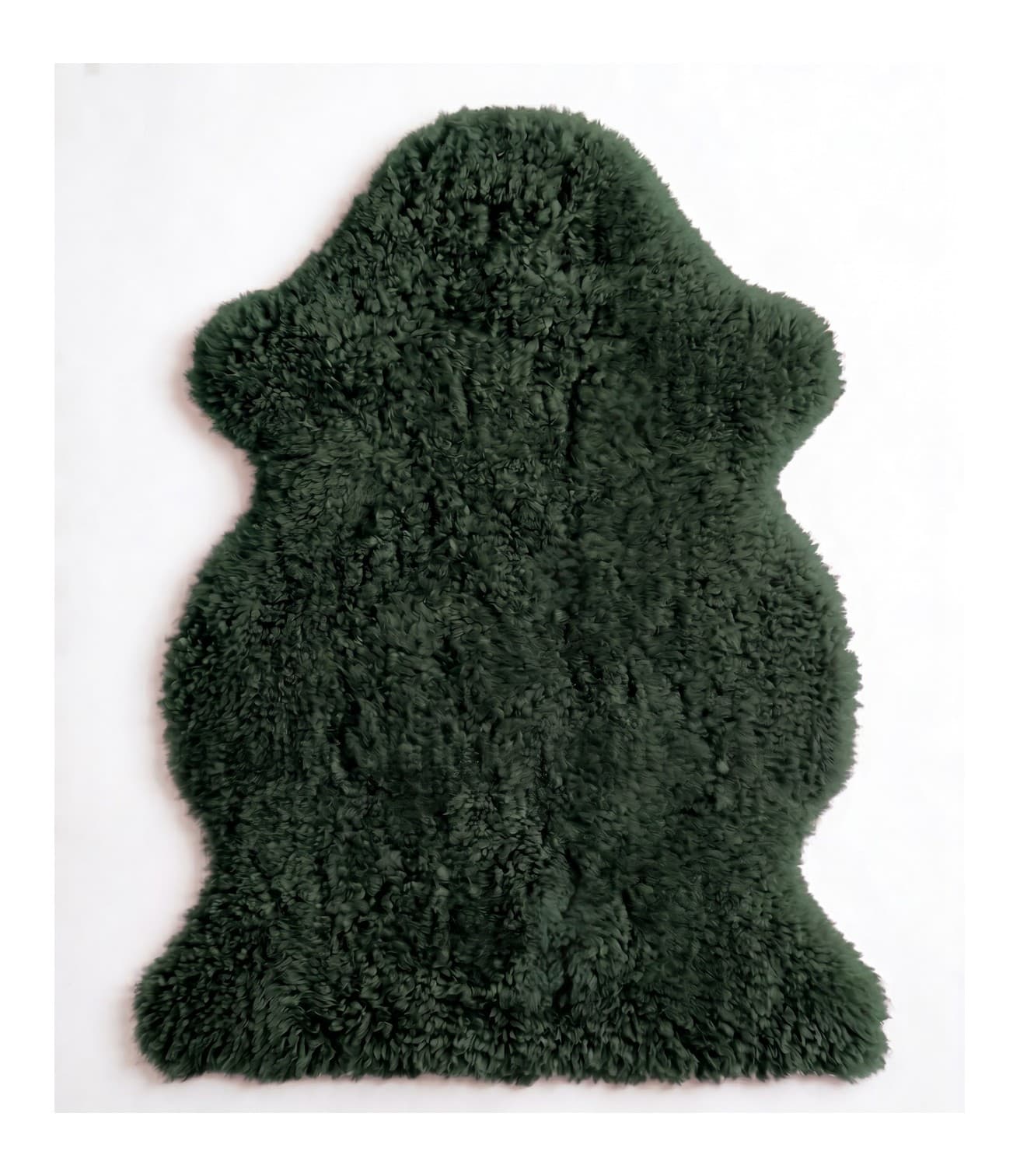 Tapis en peau lainée tondue — Sauge